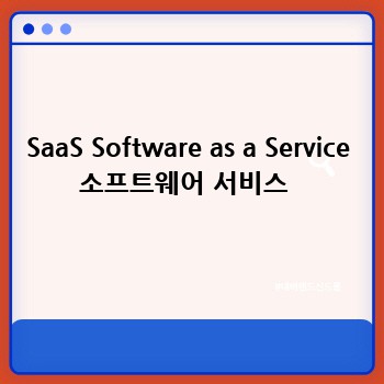 SaaS Software as a Service 소프트웨어 서비스 