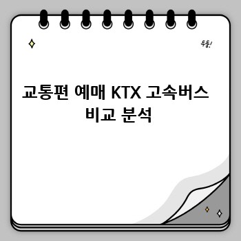 교통편 예매 KTX 고속버스  비교 분석