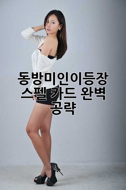 동방미인이등장 스펠 카드 완벽 공략!
