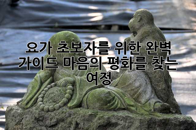 요가 초보자를 위한 완벽 가이드: 마음의 평화를 찾는 여정
