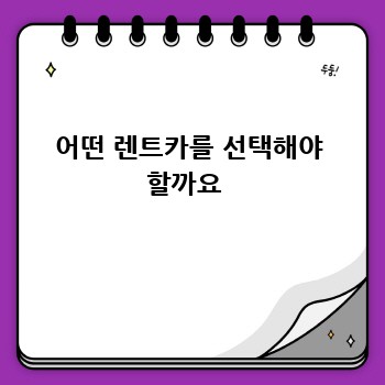 어떤 렌트카를 선택해야 할까요 