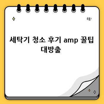  세탁기 청소 후기 amp 꿀팁 대방출