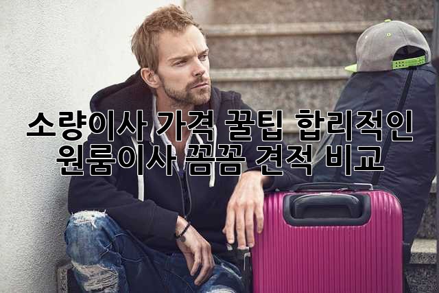 소량이사 가격 꿀팁🍯: 합리적인 원룸이사, 꼼꼼 견적 비교!